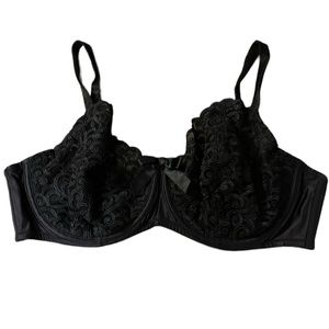 vintage victoria secret sheer appliqué black bra
